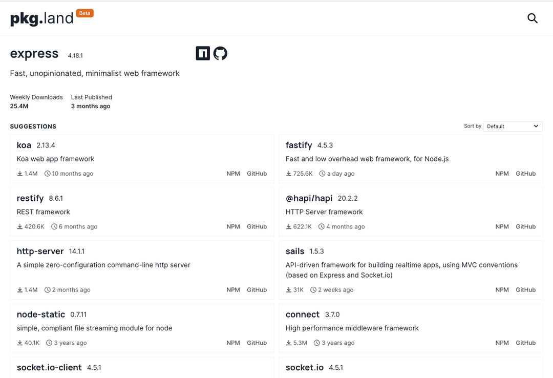 expressで検索したときの結果